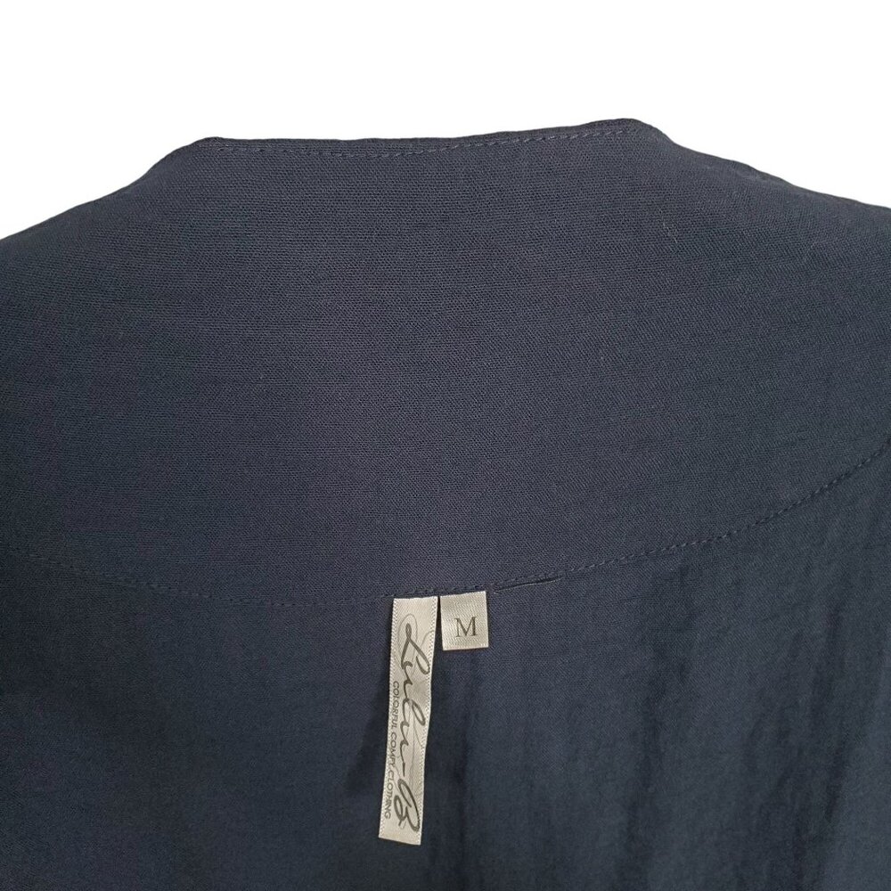 Lulu B Size M Jacket Flyaway Layer Lagenlook Single Button Texture Flowy Hi Lo - Picture 4 of 7